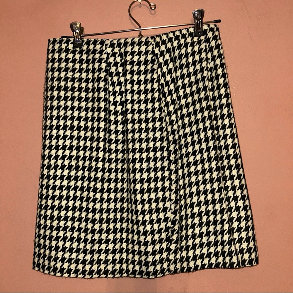 Hugo Buscati Mini Skirt Women 8 Black Houndstooth Vintage Preppy Academia